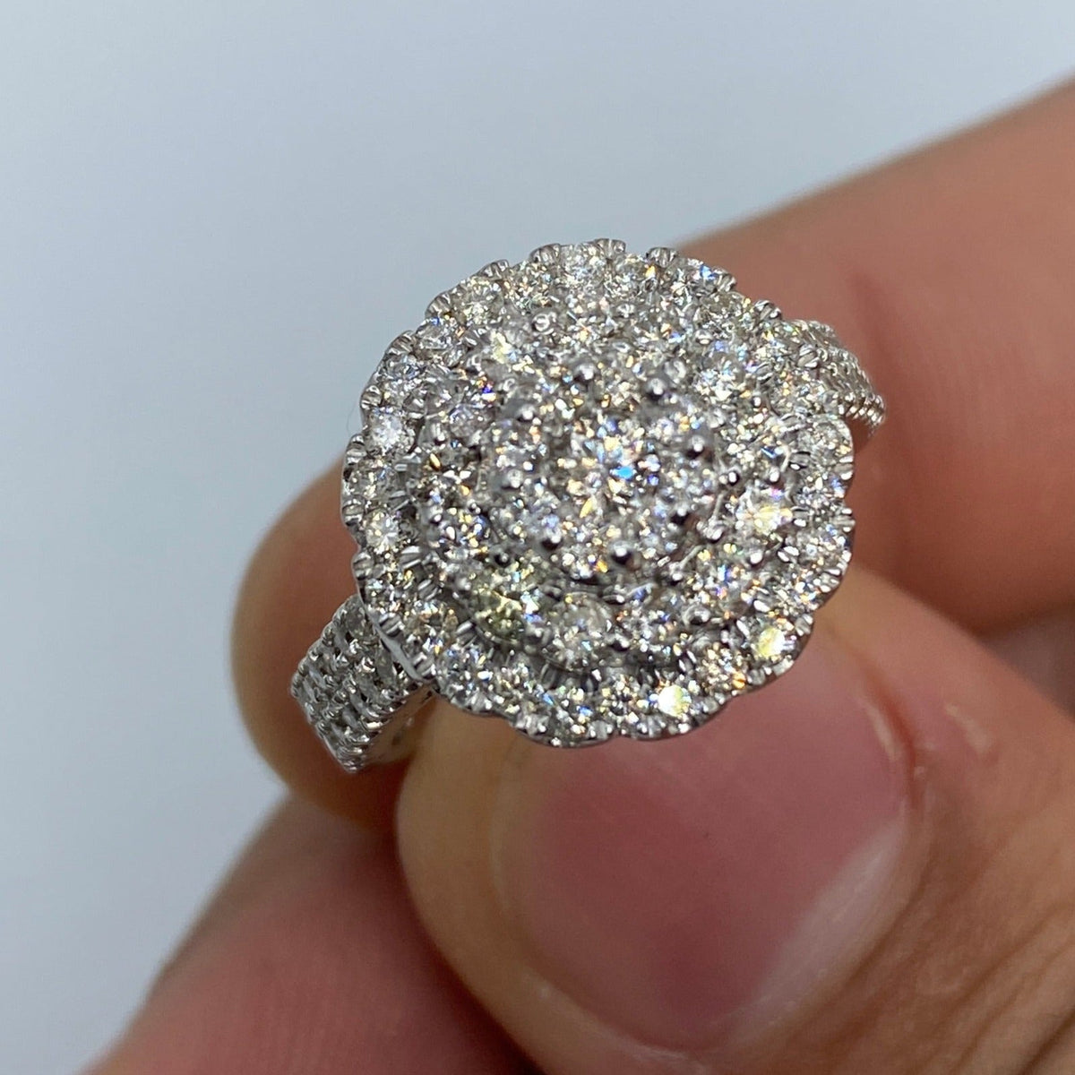 14K White Gold Circle Diamond Engagement Ring - additional product view 2