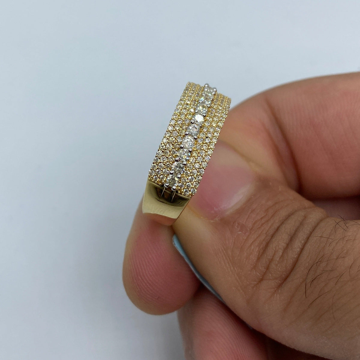 14K Gold Big Stone Band Diamond Ring - additional product view 3