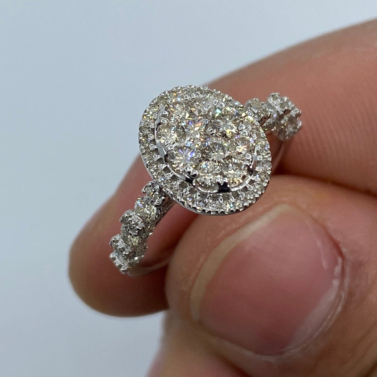 14K Gold Oval Diamond Engagement Ring - additional product view 4