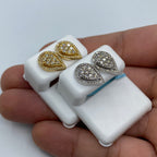 14K Gold Pear Shaped Halo Diamond Earrings - additional product view 4