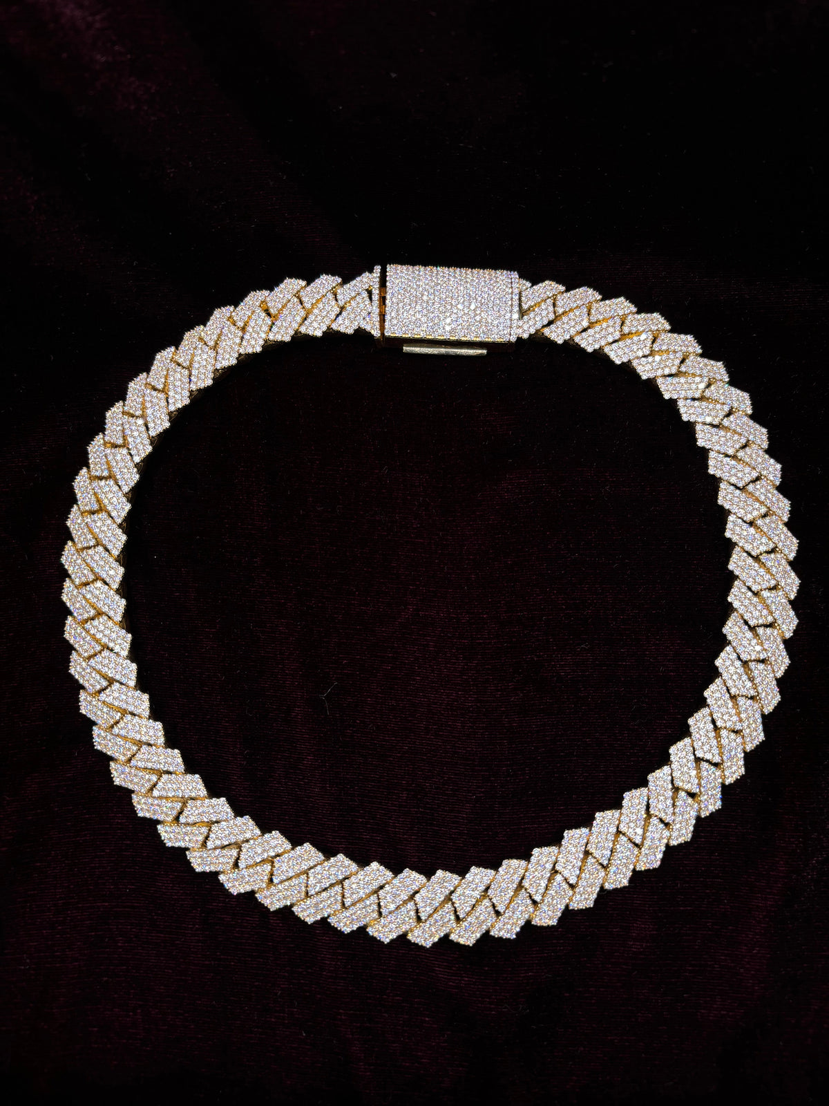14K Gold 20mm Iced Out Miami Cuban Link Diamond Chain - additional product view 2