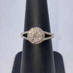 14K Gold Double Halo Circle Diamond Engagement Ring - additional product view 7