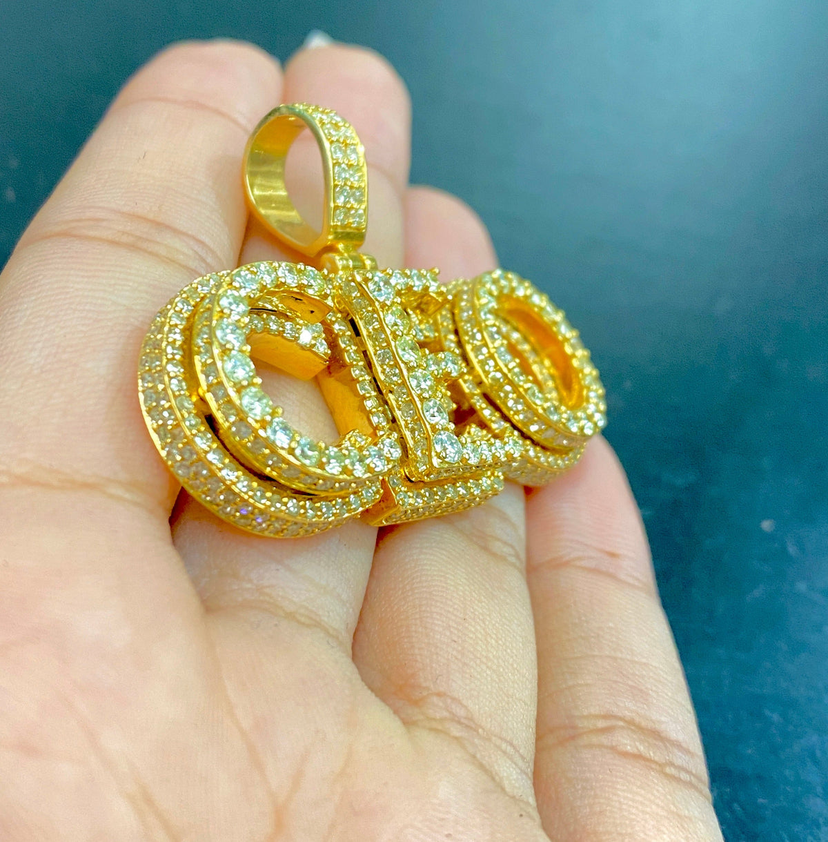 14K Gold Ceo Diamond Pendant - additional product view 3