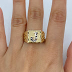 10K Gold Initial Letter Square Block Ring - additional product view 19