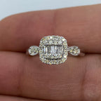 14K Gold Square Diamond Baguette Engagement Ring - additional product view 4