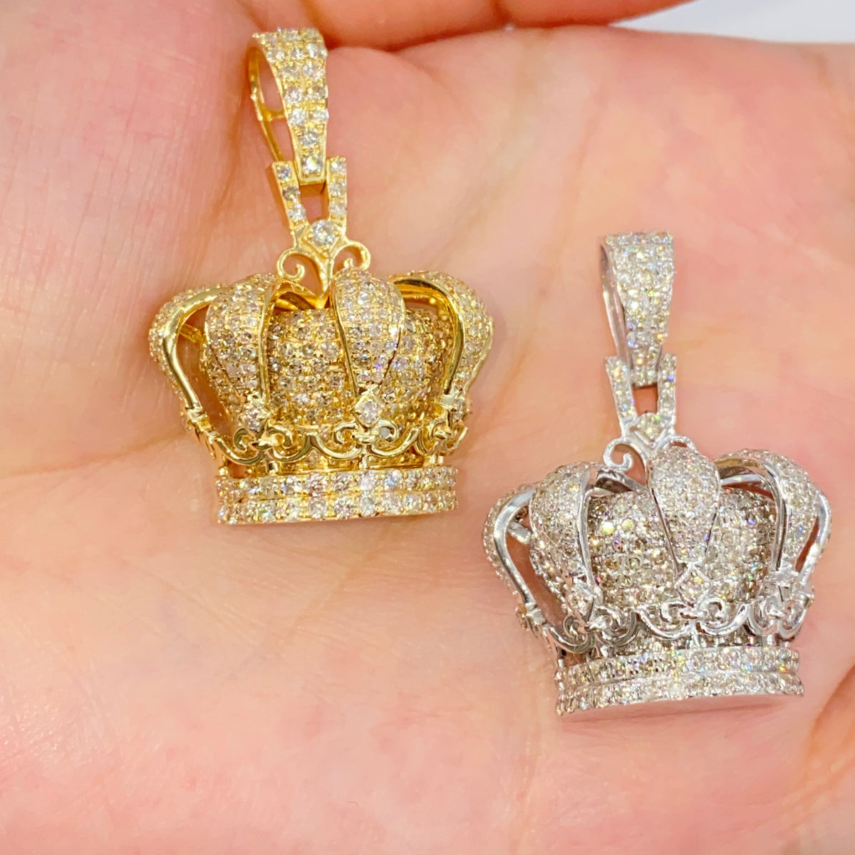 10K Gold Regal Crown Diamond Pendant - additional product view 2