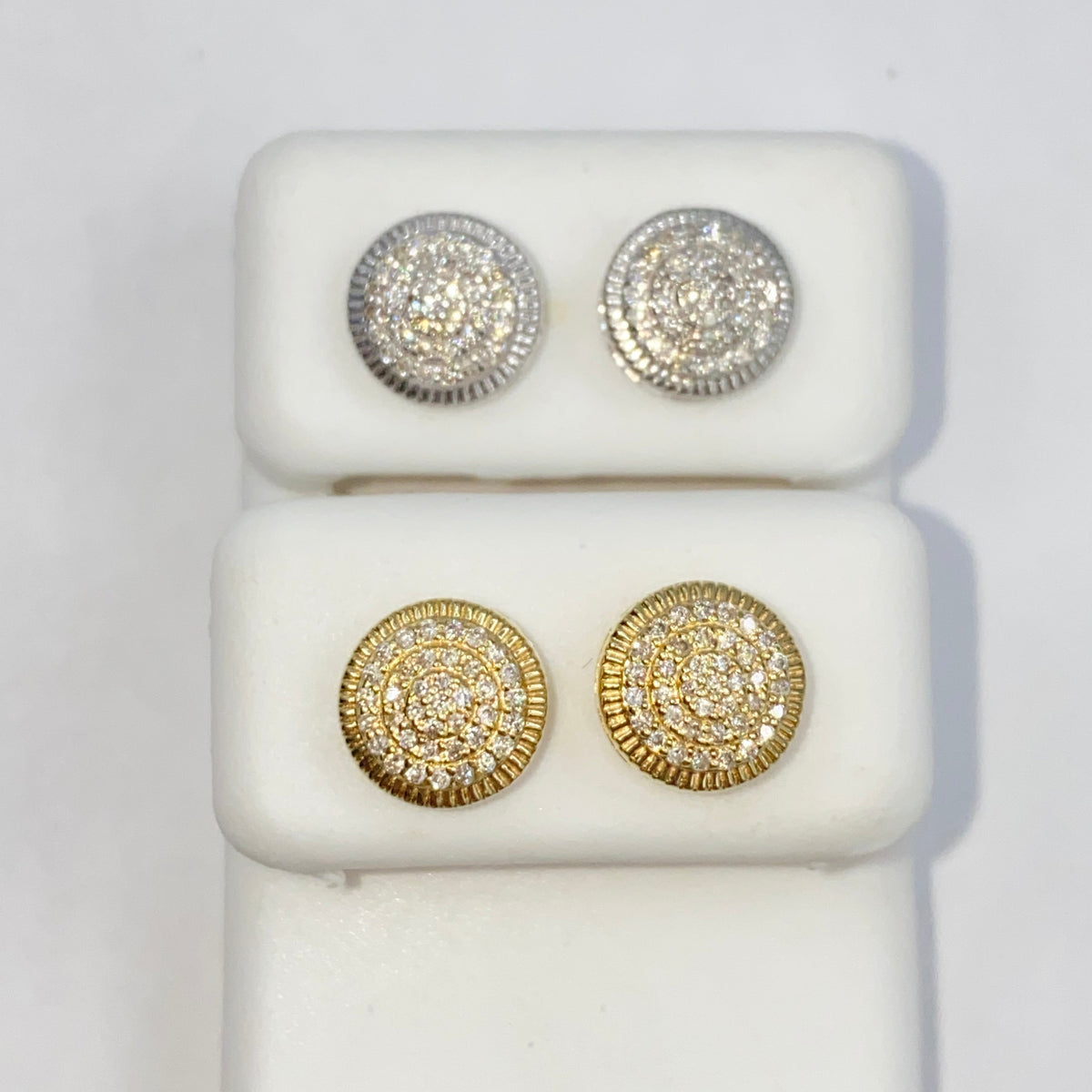 14K Gold 8.3mm Circle Diamond Earrings - additional product view 6