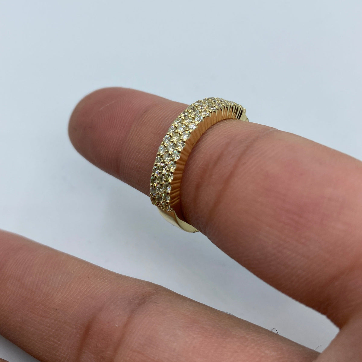 14K Gold Iced-Out Diamond Band 1.2 Ct - additional product view 4