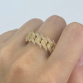 14K Gold Eternity Cuban Thorn Diamond Ring 2.3 Ct in yellow gold - close-up product photo