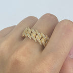 14K Gold Eternity Cuban Thorn Diamond Ring 2.3 Ct in yellow gold - close-up product photo