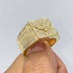 10K Gold Freedom Eagle Bird Diamond Ring - additional product view 5