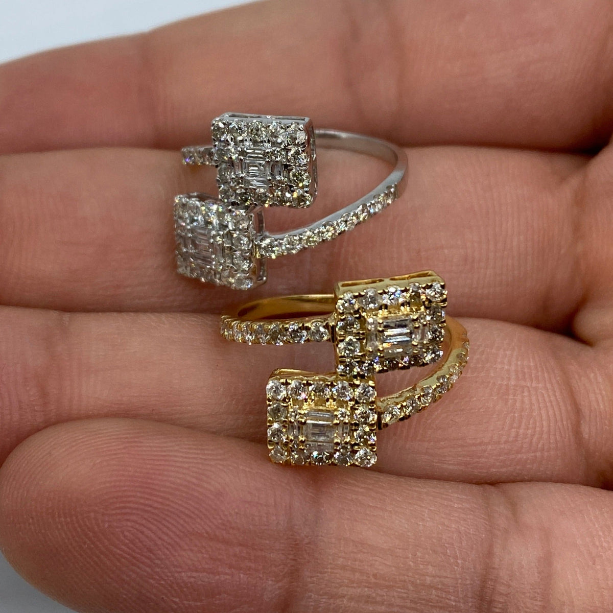 14K Gold Twist Square Diamond Engagement Ring - additional product view 6
