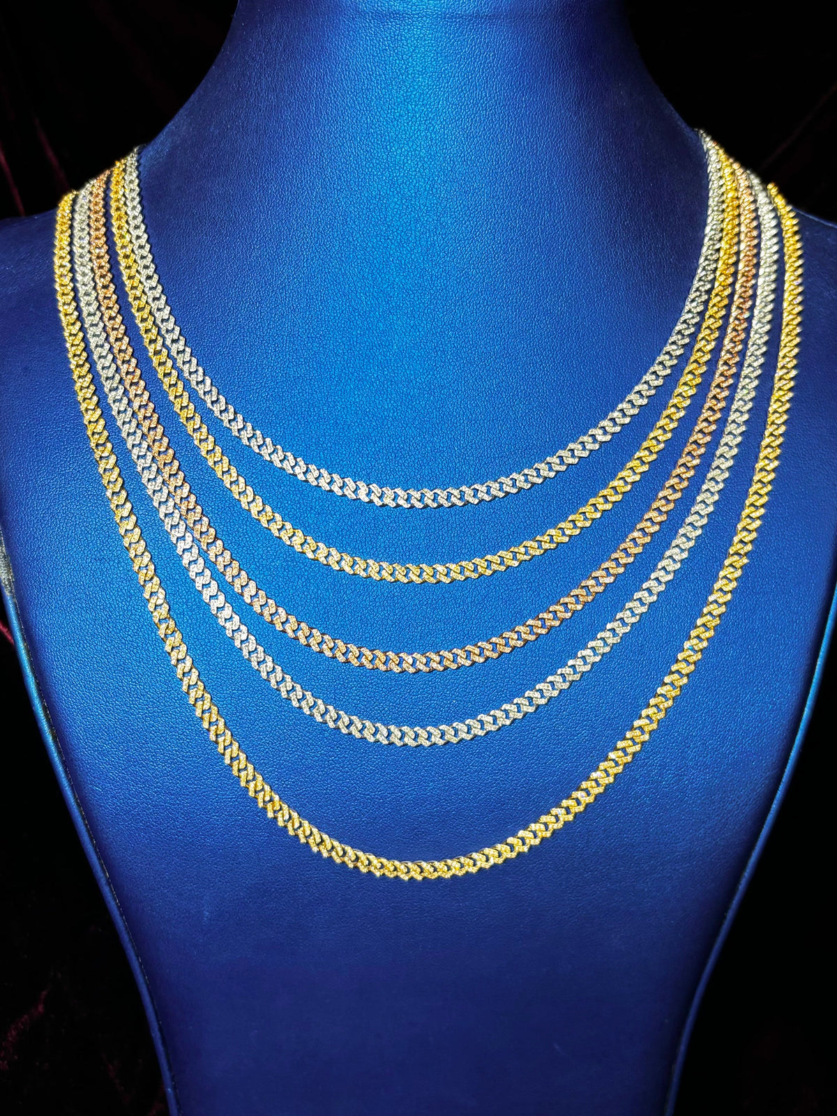 10K Gold 4mm Cuban Link Diamond Chain 16–24 in - additional product view 2