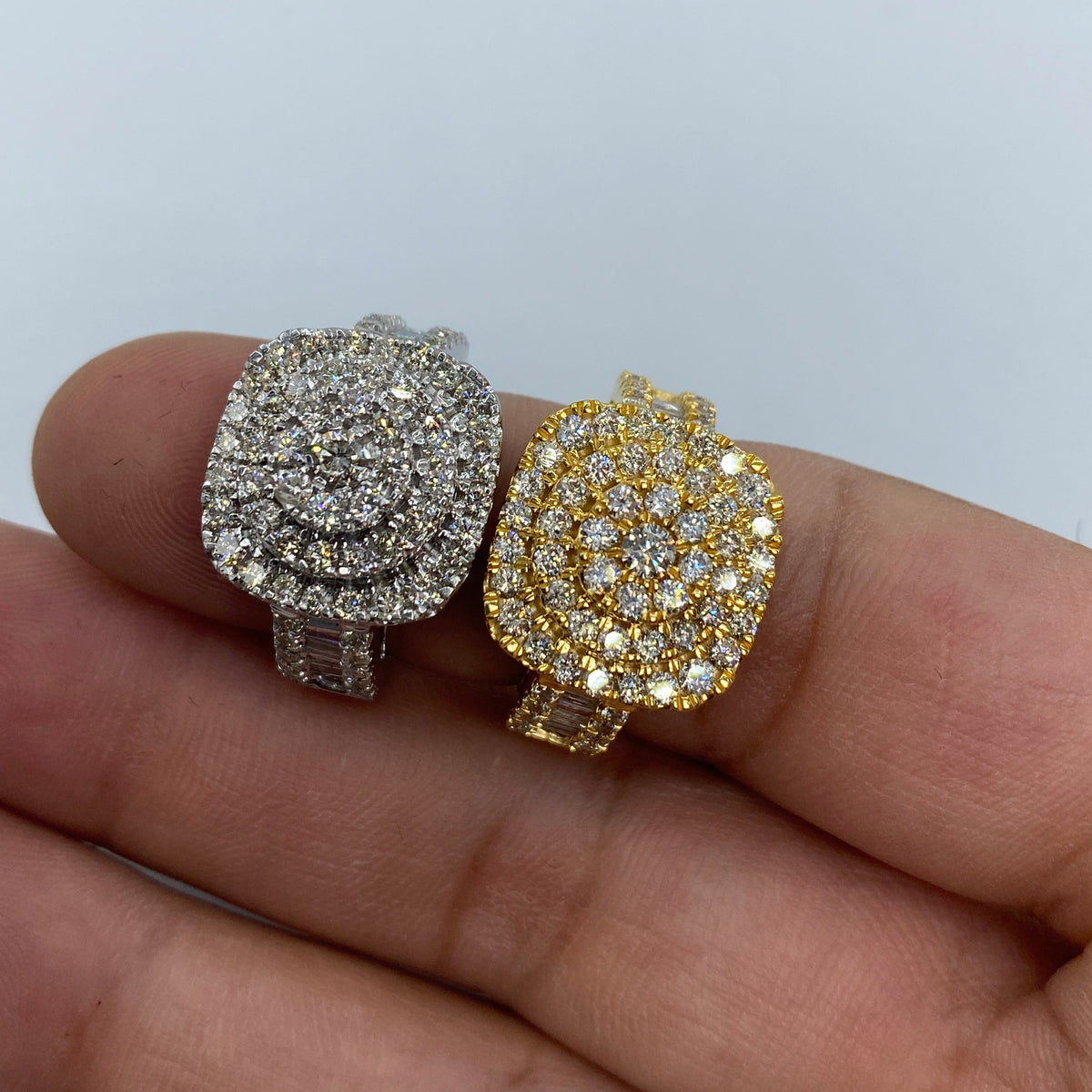 14K Gold Square Cake Diamond Baguette Ring - additional product view 5