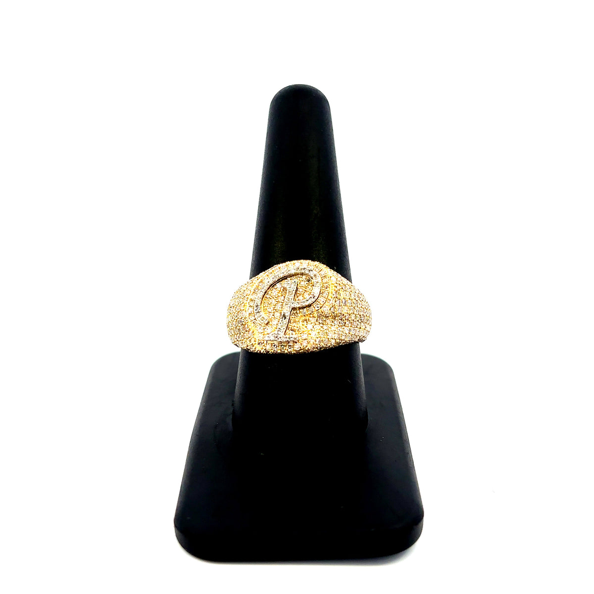 10K Gold Bubble Script Initial Diamond Ring - additional product view 20