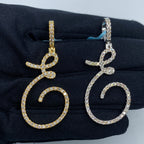 14K Gold Initial E Large Script Diamond Pendant - additional product view 2