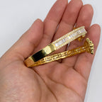 10K Gold Hamsa Diamond Bangle Bracelet 6.5 in - additional product view 4