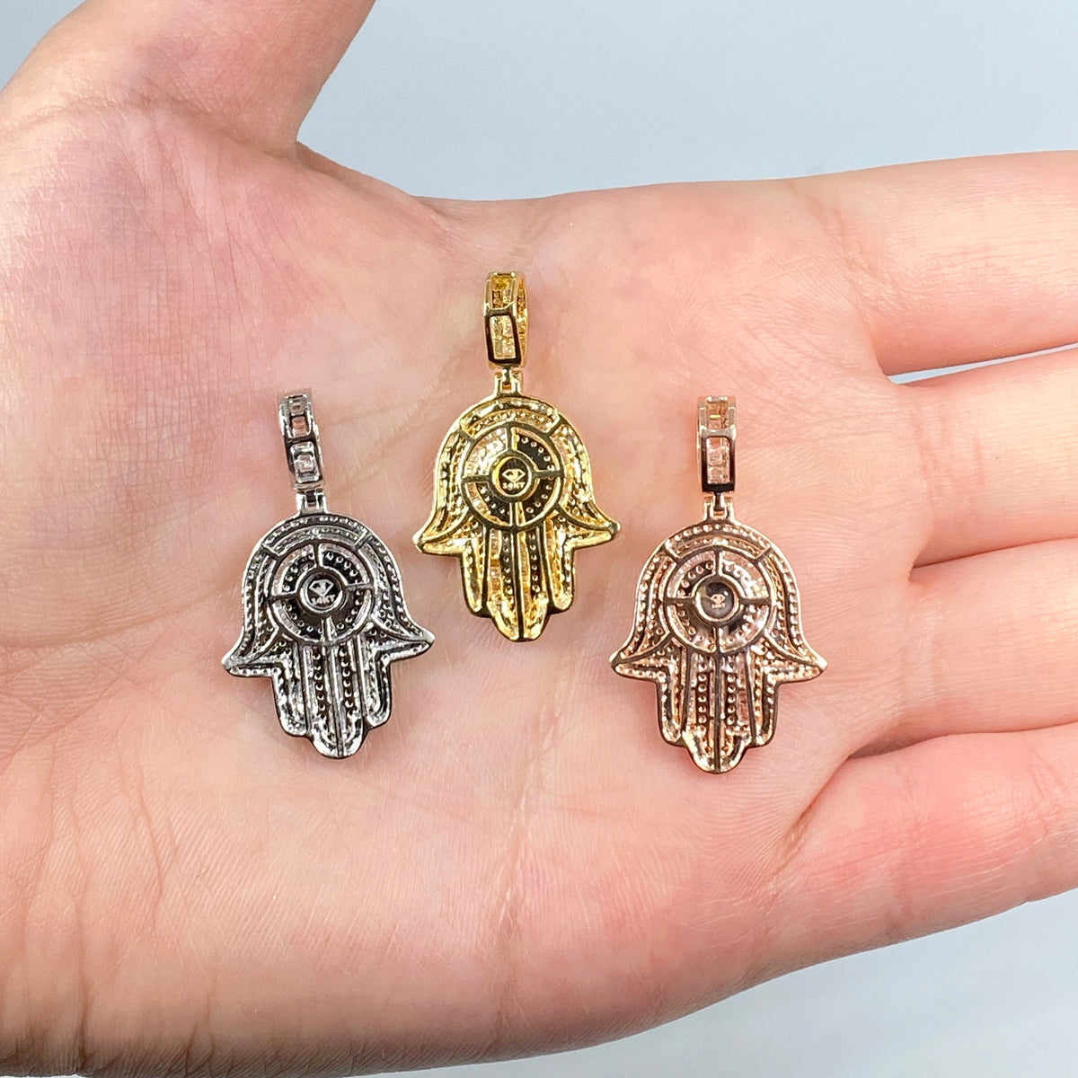 14K Gold Hamsa Diamond Pendant - additional product view 8