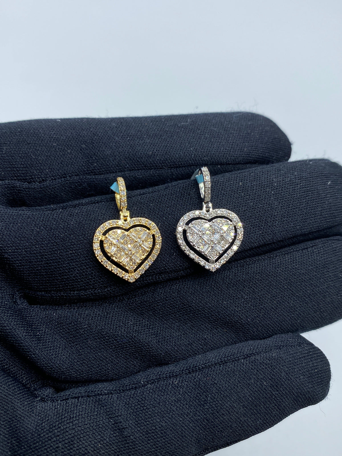 14K Gold Heart Diamond Baguette Gap Pendant - additional product view 6