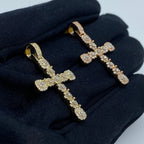 10K Gold Flower Cross Diamond Pendant - additional product view 5