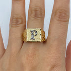 10K Gold Initial Letter Square Block Ring - additional product view 31