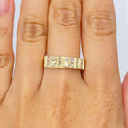 14K Gold 5.5mm Diamond Baguette Ring Band in yellow gold - close-up product photo