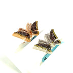 14K Gold Medium Butterfly Diamond Earrings - additional product view 5