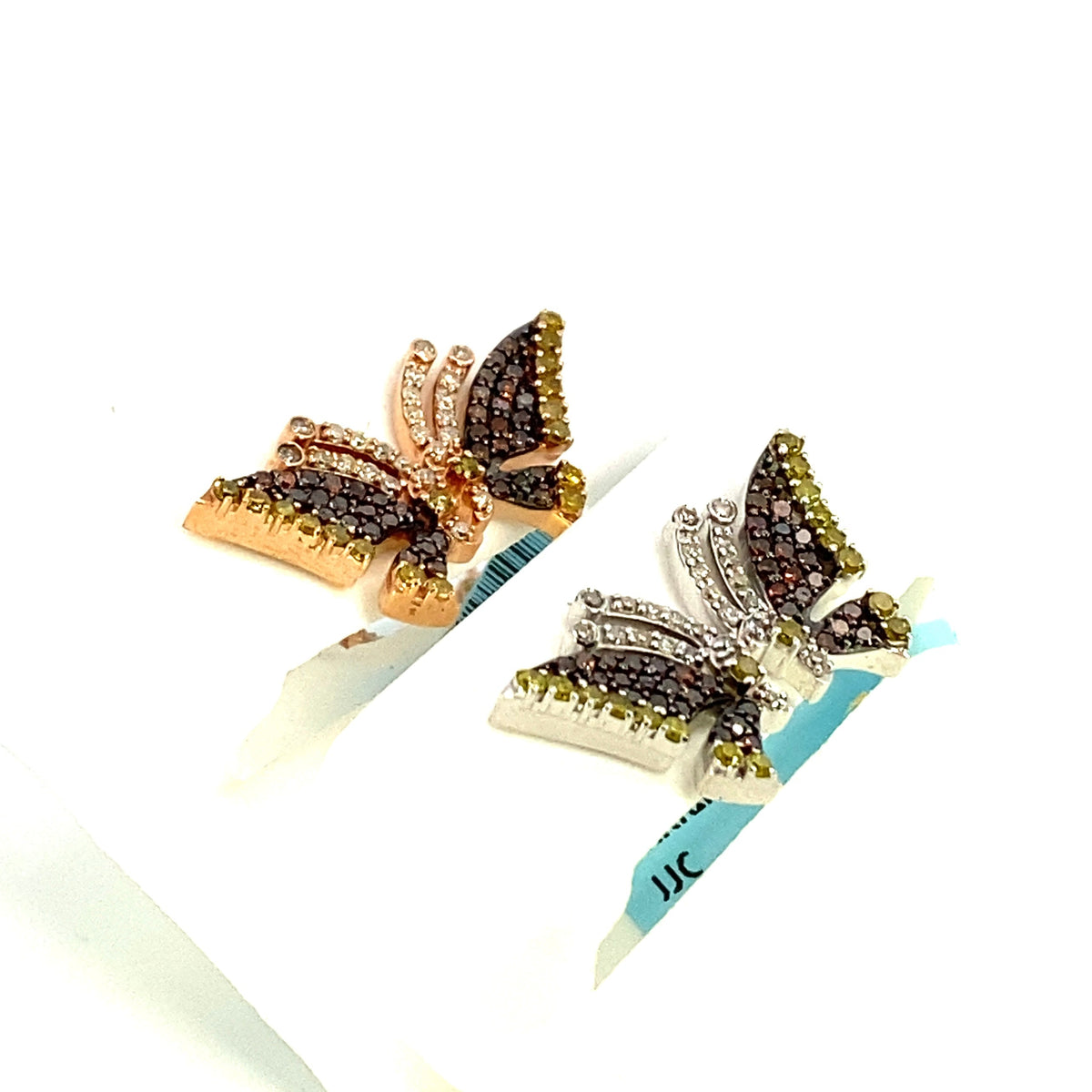 14K Gold Medium Butterfly Diamond Earrings - additional product view 5