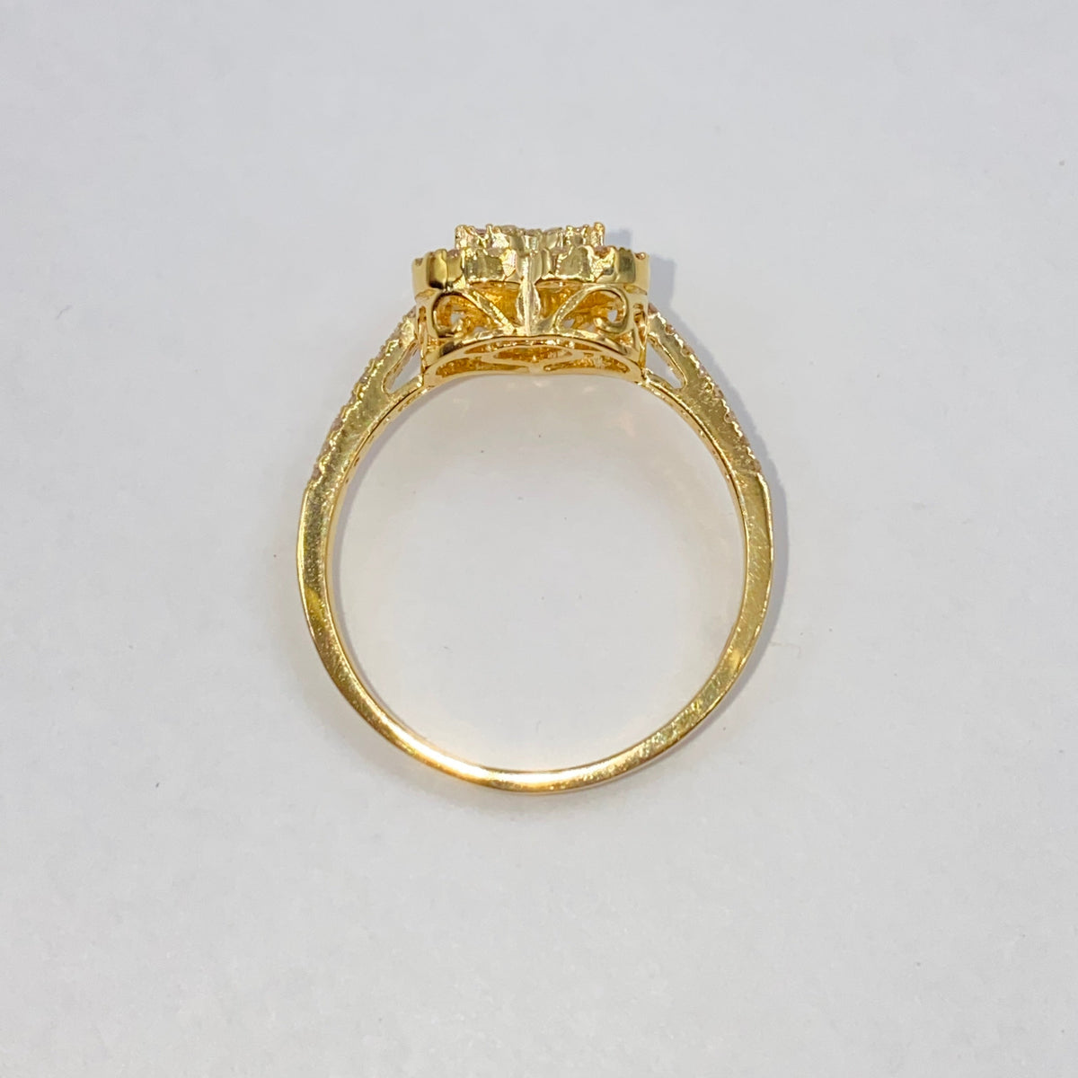 14K Gold Rare Heart Halo Diamond Ring - additional product view 10