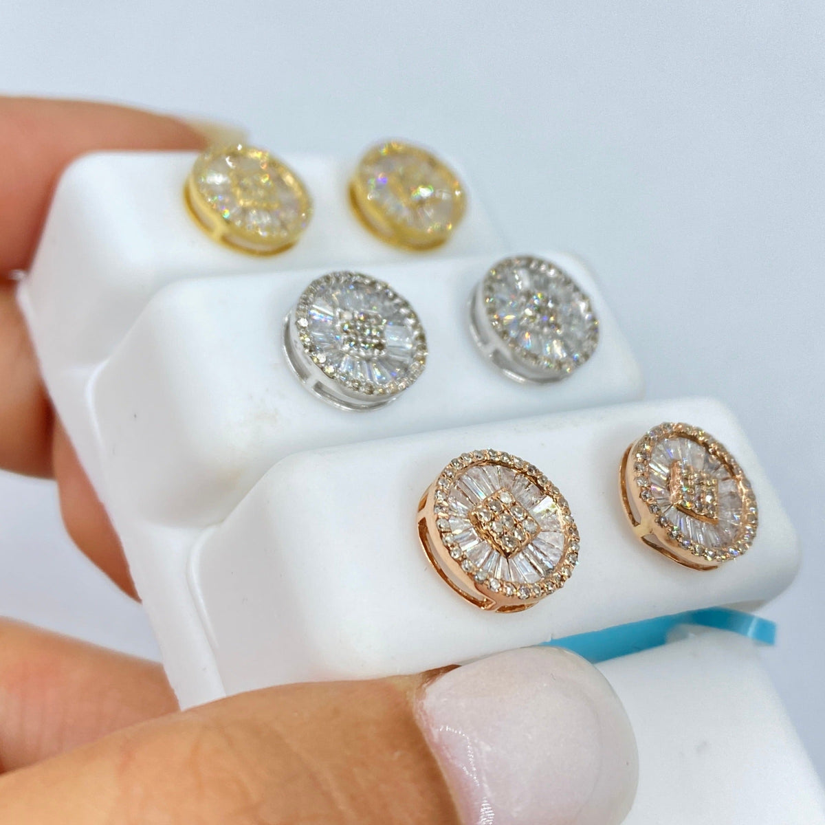 14K Gold Sunshine Circle Diamond Earrings - additional product view 6