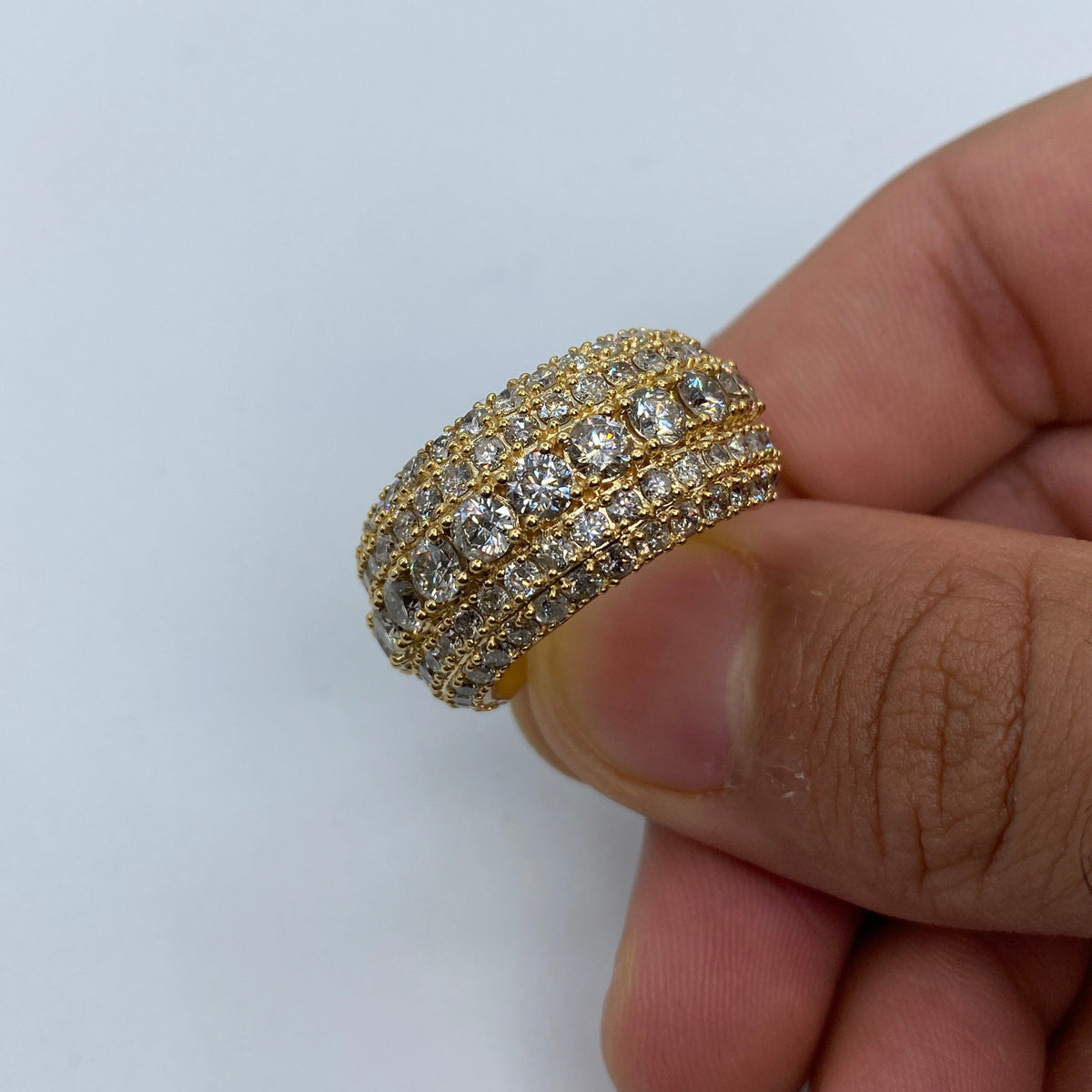 14K Gold Muscle Diamond Ring in yellow gold - close-up product photo