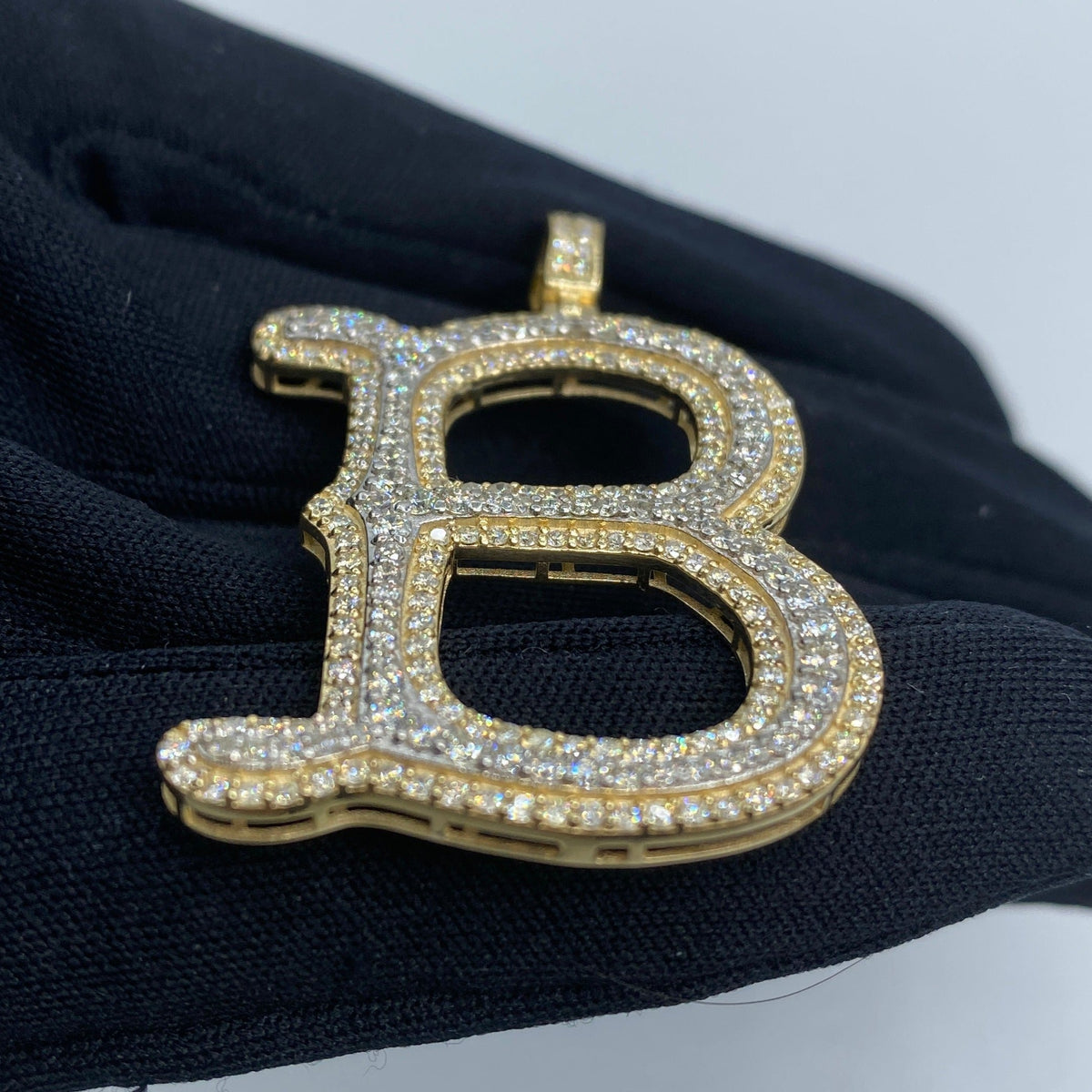 Initial B Old English Diamond Pendant - additional product view 5