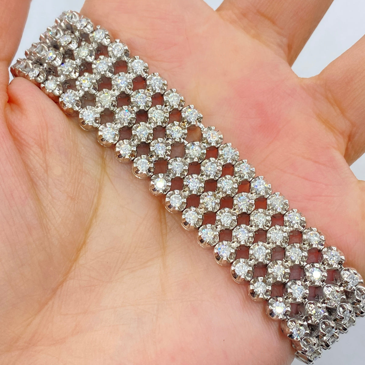 10K Gold Stacked Tennis Diamond Bracelet 8 in - additional product view 3