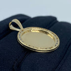 10K Gold Circle Picture Photo CZ Pendant - additional product view 3