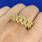 10K Gold Thorn Diamond Ring in yellow gold - close-up product photo