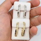 14K Gold Kendal Diamond Baguette Hoop Earrings - additional product view 2