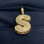Initial S Bubble Diamond Pendant - additional product view 4