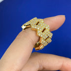 14K Gold Cuban Link Eternity Diamond Ring - additional product view 4
