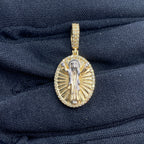 10K Gold Jesus Save Us Medal Diamond Pendant - additional product view 2