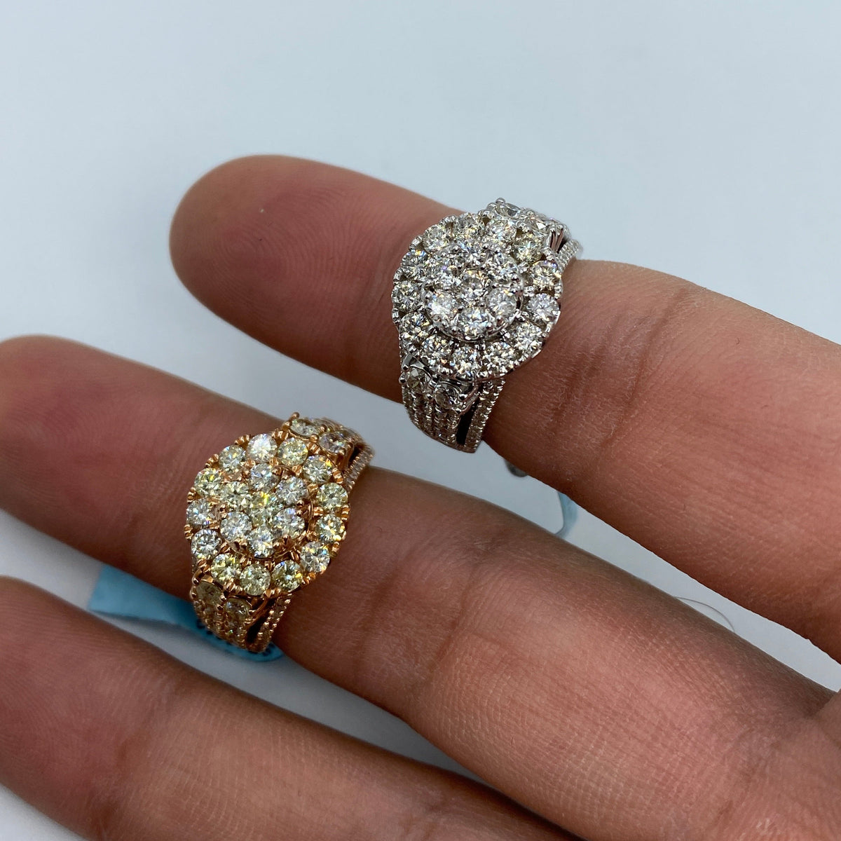 14K Gold Layered Flower Diamond Ring - additional product view 6