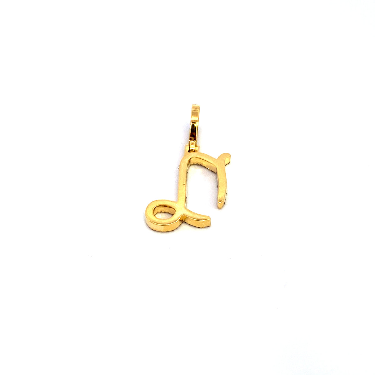 10K Gold Capricorn Sign Diamond Pendant - additional product view 4