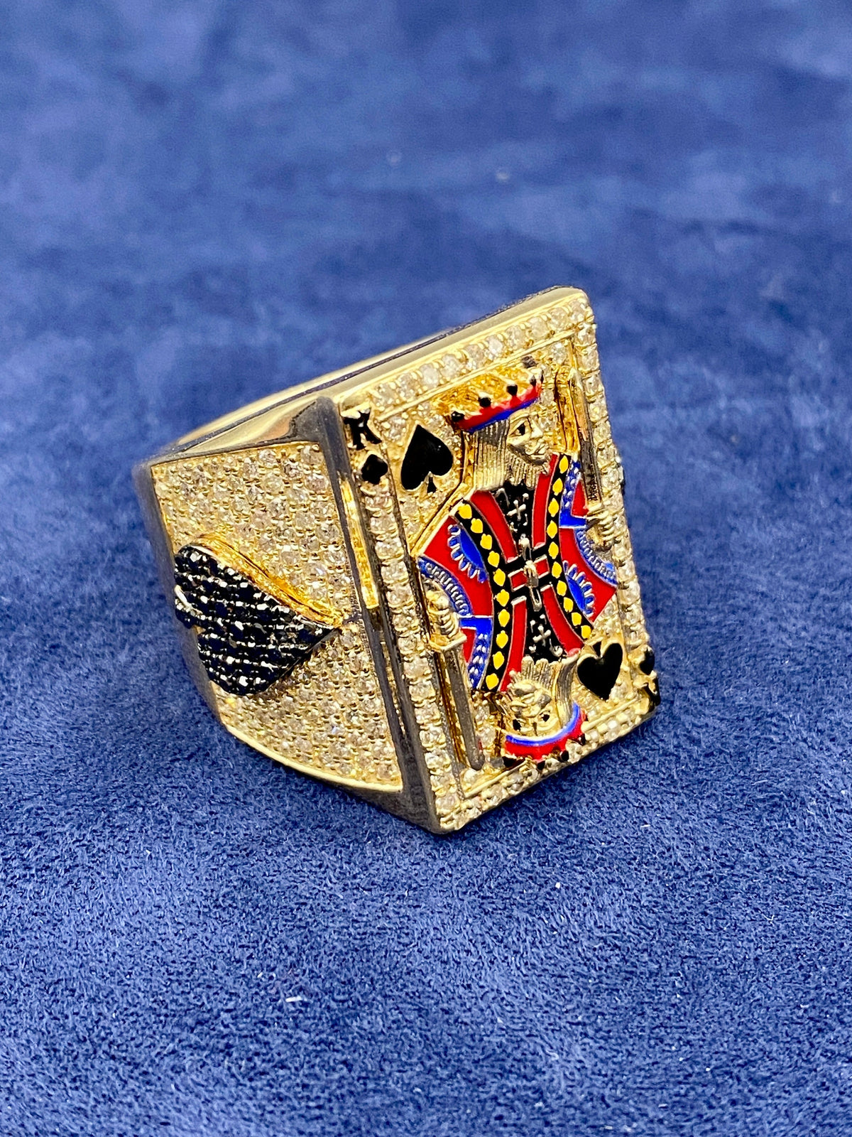 14K Gold Diamond King of Spades Ring - additional product view 6