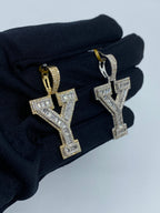 Initial Y Baguette Diamond Pendant - additional product view 5