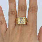 10K Gold Initial Letter Square Block Ring - additional product view 11