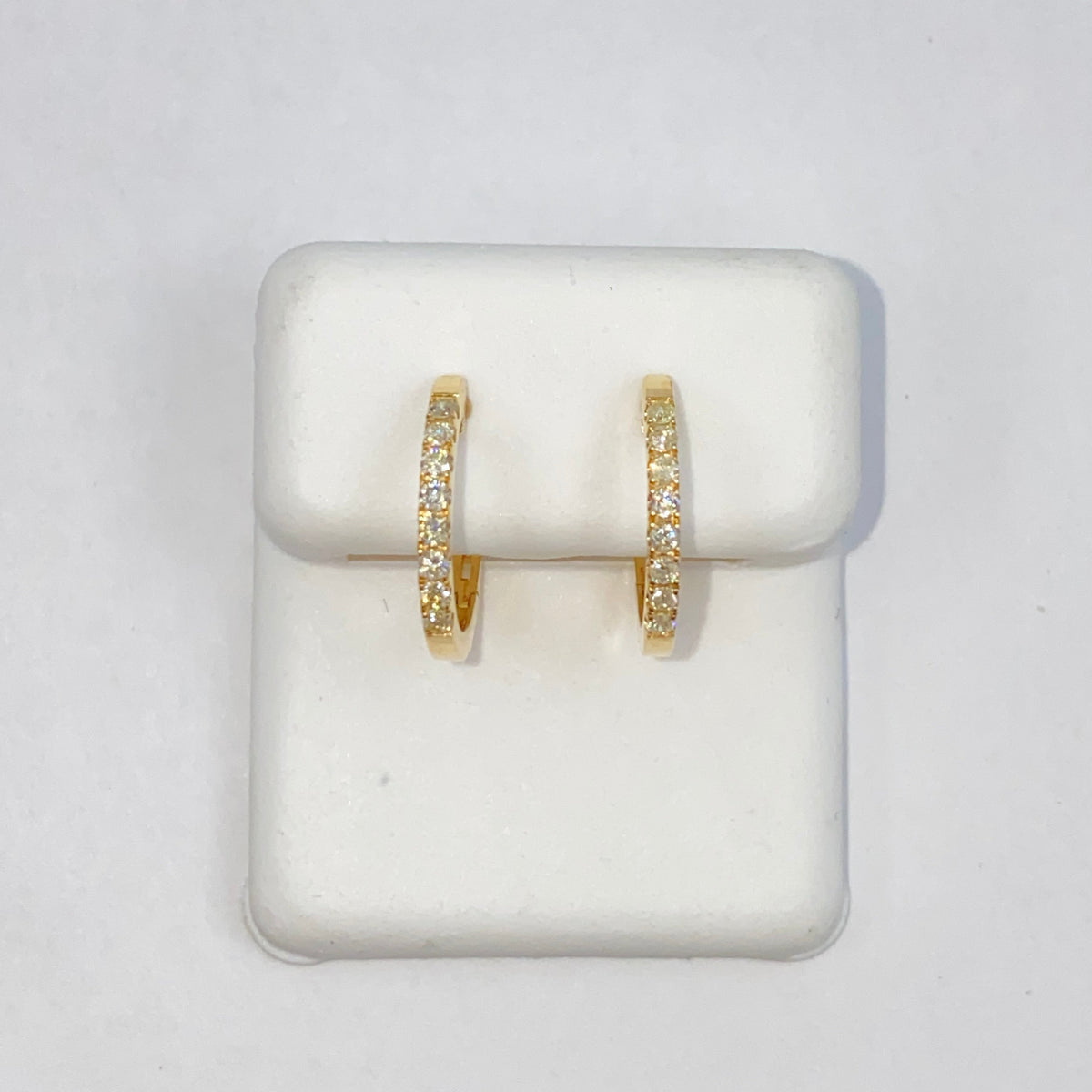 14K Gold Pavé Hoop Diamond Earrings - additional product view 5