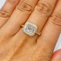 14K Gold Solána Square Diamond Engagement Ring in yellow gold - close-up product photo