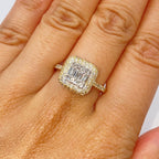 14K Gold Solána Square Diamond Engagement Ring in yellow gold - close-up product photo