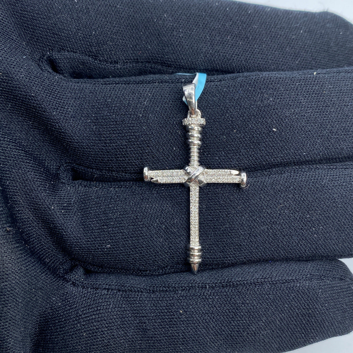 14K Gold Nail Cross Diamond Pendant - additional product view 2