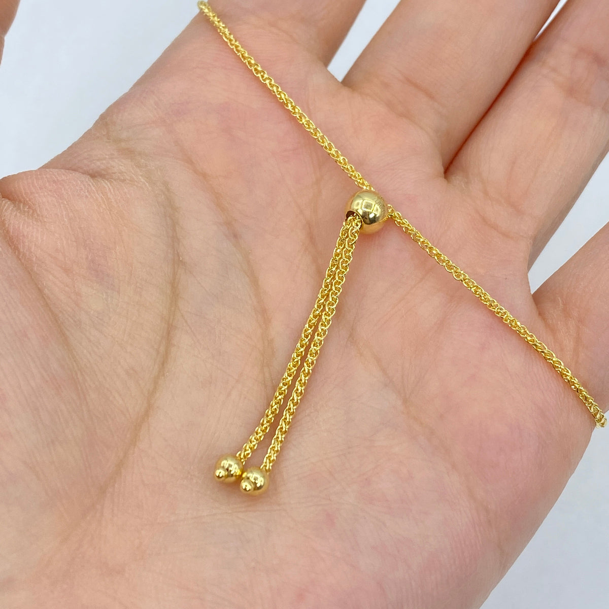 14K Gold Evil Eye Adjustable Bracelet - additional product view 4