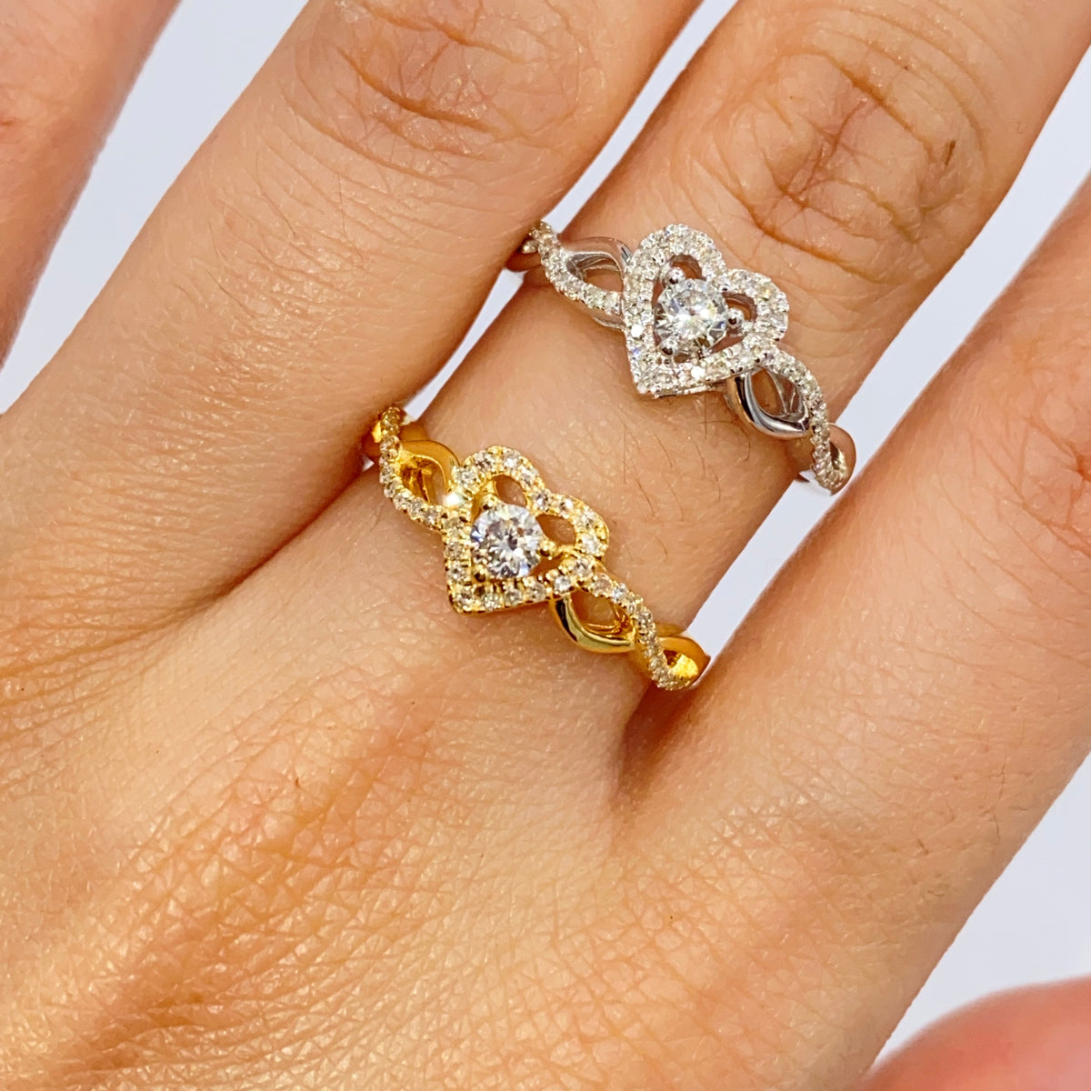 14K Gold Infinity Heart Diamond Engagement Ring - additional product view 2